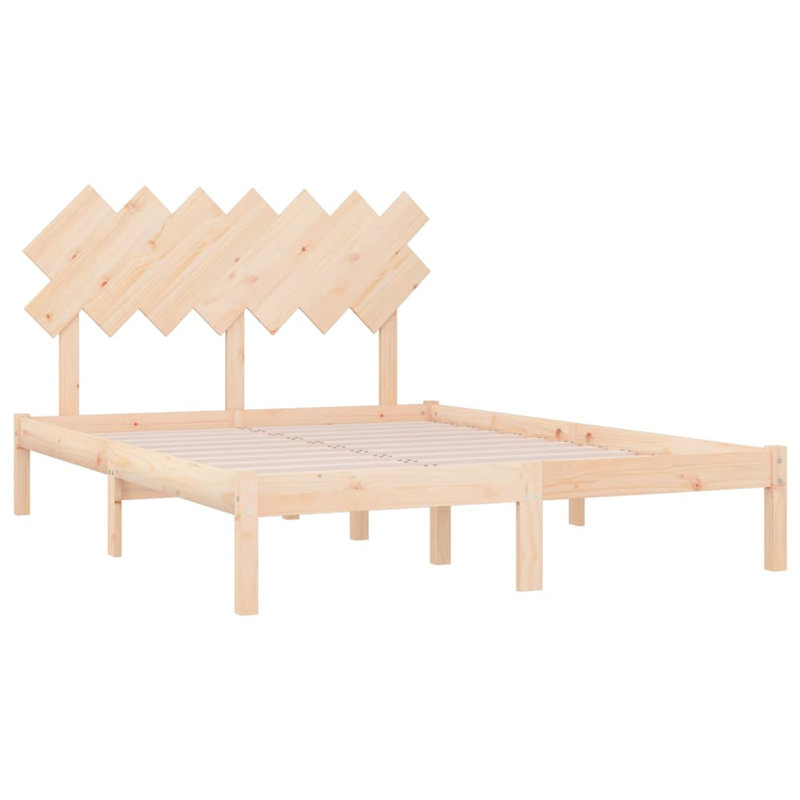 Bed Frame Solid Wood, natural, Kingsize (5')