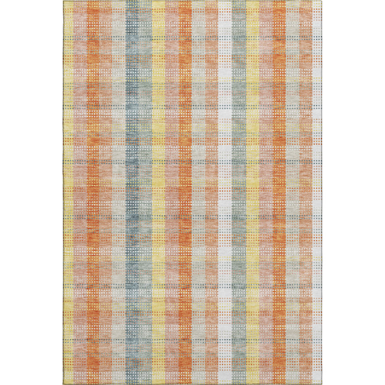 Premium Machine Washable Prisco Peach Rug