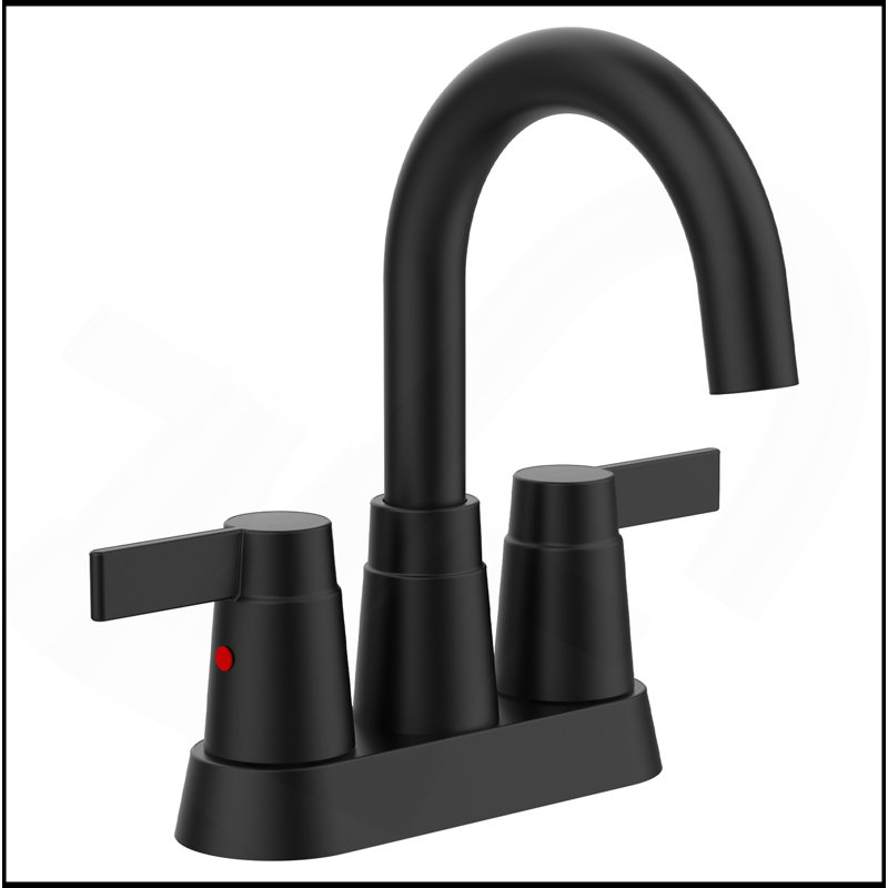 Bathroom Faucet Matte Black 2-Handle Bathroom Sink Faucet 360 Degree High Arc Swivel Spout Centerset 4 Inch Vanity Faucet Bathroom Faucet 3 Holes Lavatory Faucet