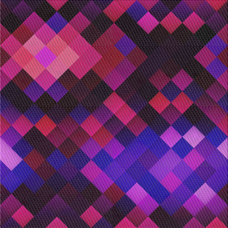 Tapis rose/noir tissé à la machine, Carré 6 pi