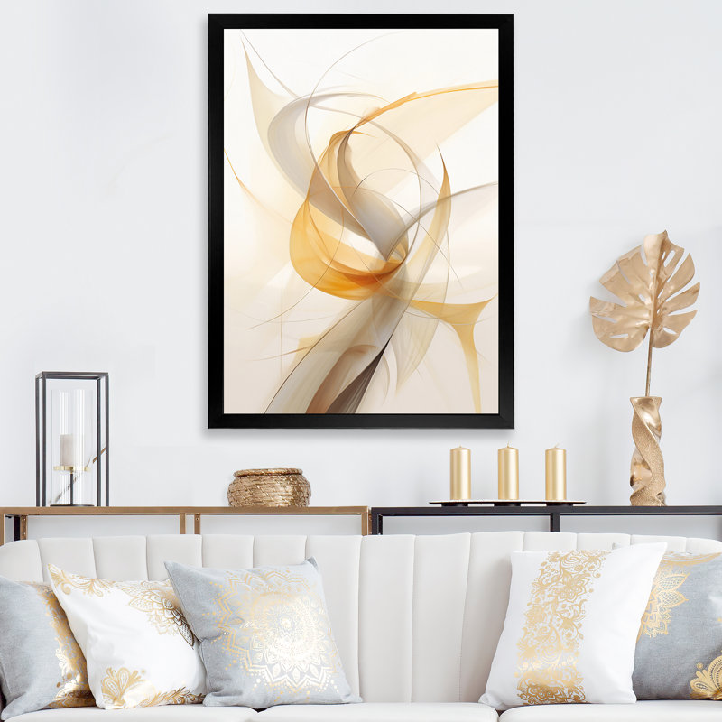 «Tender Whirling Illustration I», reproduction sur toile, H 32 po x l 24 po x P 1 po, Cadre photo noir