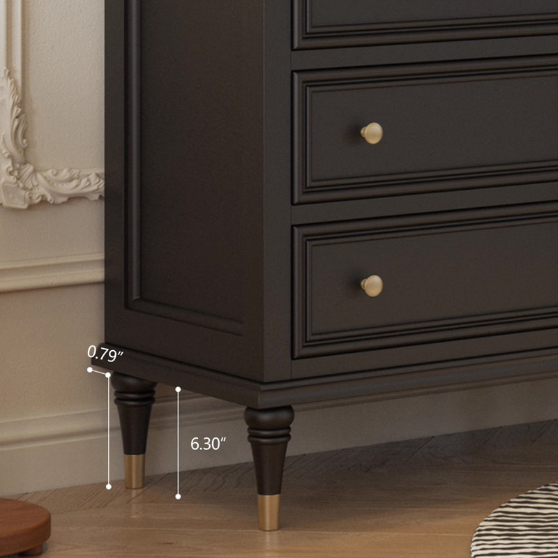 Armoire d'appoint en bois manufacturé noir massif