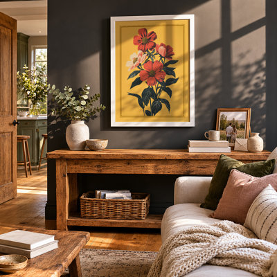 Triple Bloom Botanical - Framed Print