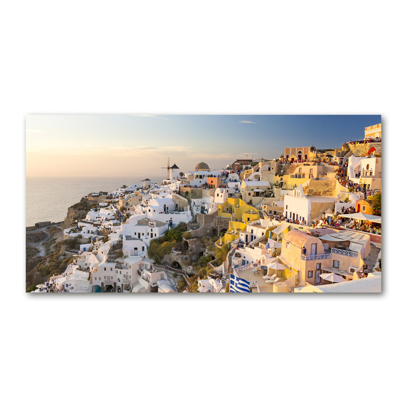 Santorini Greece - Wrapped Canvas Print, No Frame, 70cm H x 140cm W