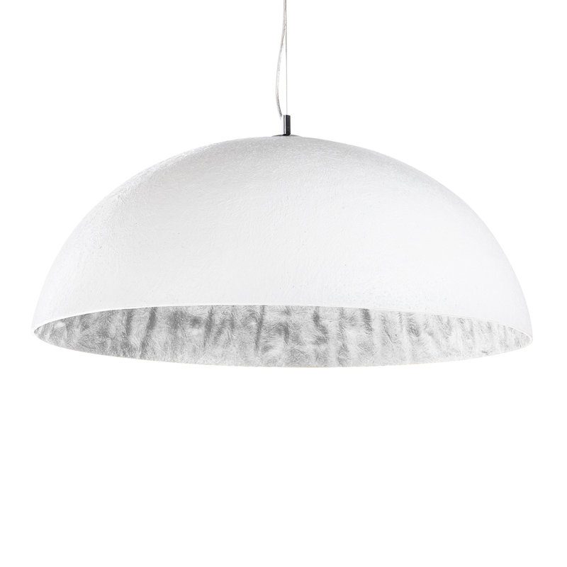 Joline 1 - Light Single Pendant, 30cm H x 30cm W x 70cm D, White/Silver