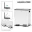  2 x 20L Dual Rubbish Bin Pedal Bin for Recycling and Waste, Gold Tone-113050691