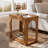 2-Tier Farmhouse Solid Wood Side End Table For Living Room