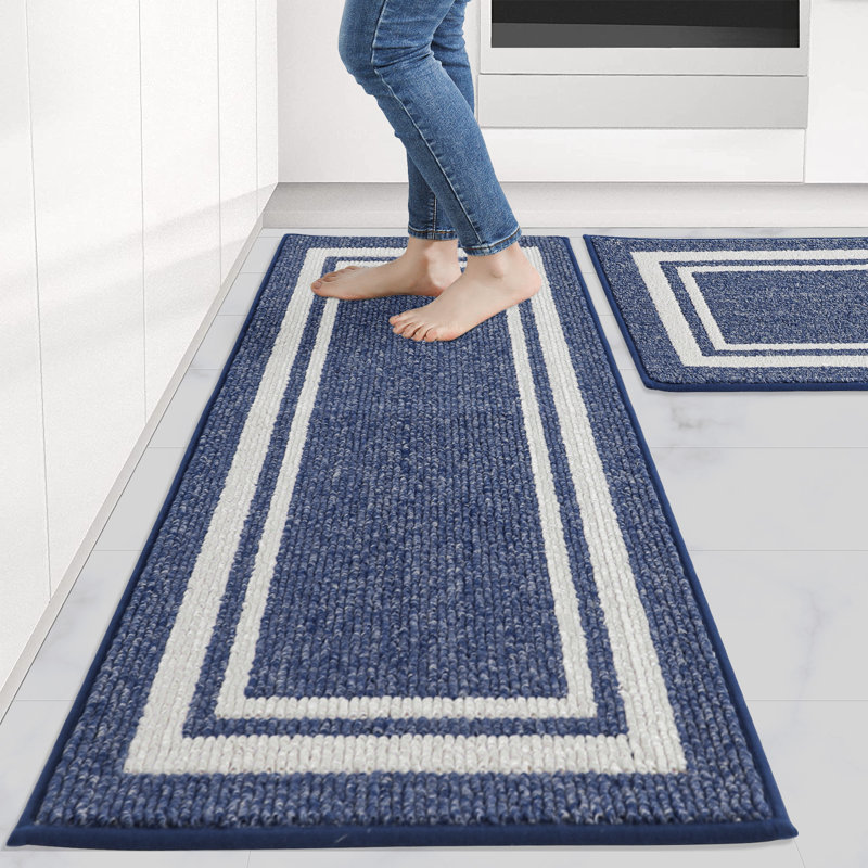 Caylon Machine-washable Anti-Fatigue Mat, Blue, Rectangle 731.5cm x 1066.8cm + 731.5cm x 1828.8cm