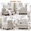 Fauteuil rembourré avec rangement intérieur pour accoudoirs-448415066