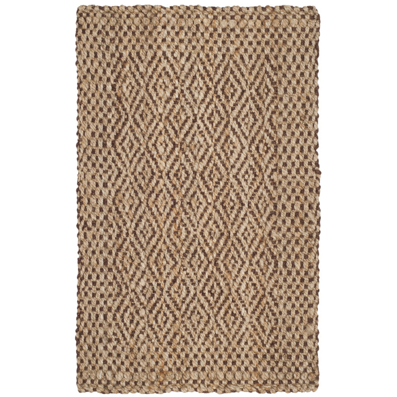 Tapis géométrique en jute tissé à la main Bellinger, Rectangle 4 pi x 6 pi