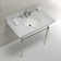 Edwardian Ceramic Rectangular Console Bathroom Sink with Overflow