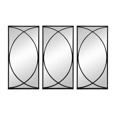Manufactured Wood, Iron Rectangle Wall Mirror