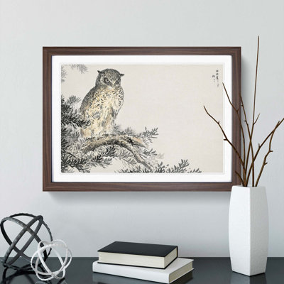 Japanese Scops Owl by Numata Kashu - Framed Print