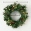 Artificial 24" LED Mixed Pine Christmas Wreath with Pinecones, Green