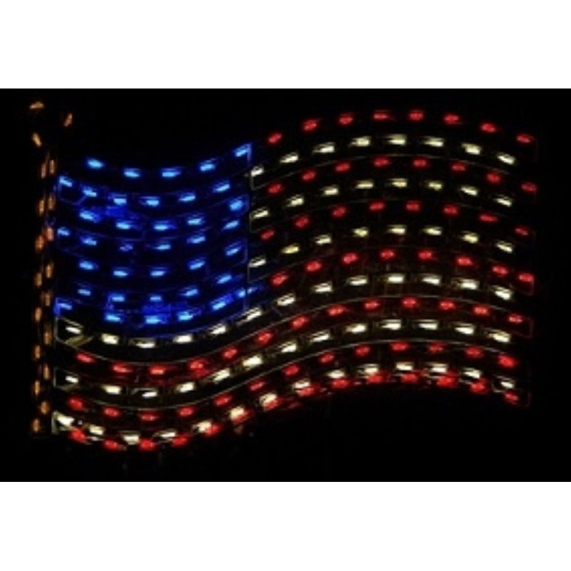 Décoration de fête patriotique lumineuse suspendue au drapeau américain