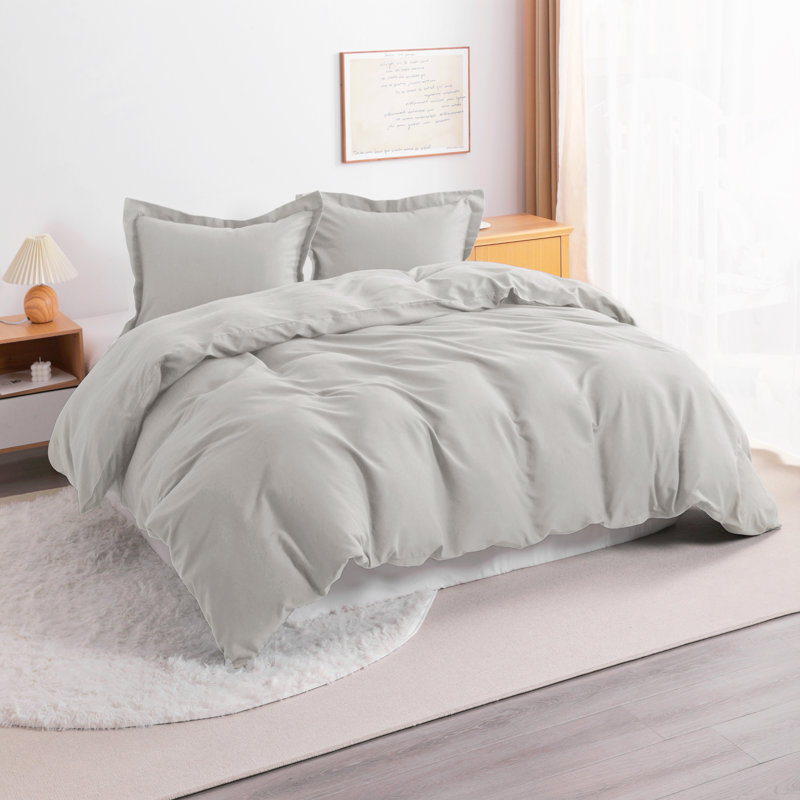 3 Piece Duvet Cover Set, 100% Brushed Microfiber Comforter Set with Ties - NTBAY, Housse de couette très grand et 2 taies
