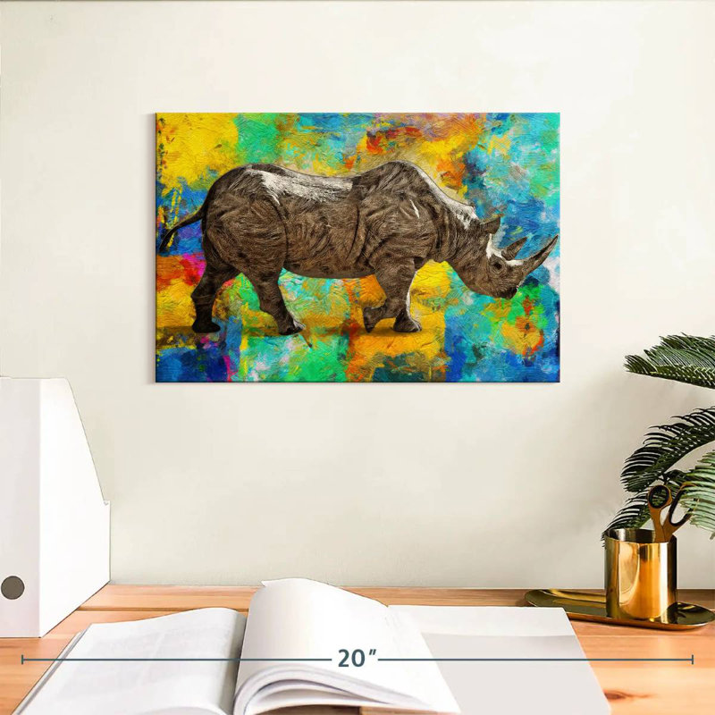Fantaisie rhinocéros, H 8 po x l 12 po