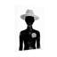 Plantes et fleurs silhouette portant un chapeau et une rose-1161859575