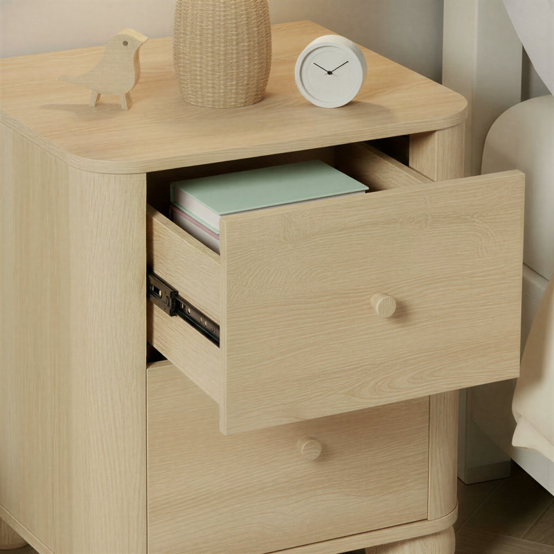 Table de chevet 2 tiroirs Modern Wood, Coastal Oak
