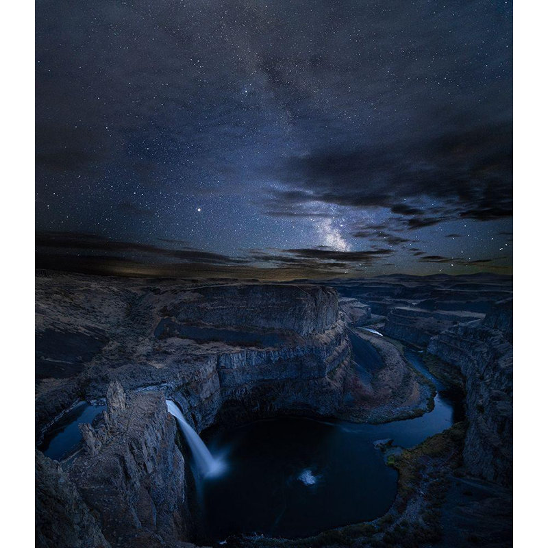 Composite numérique Luhm, Gary Washington State Palouse Falls et Milky Way Palouse Falls State Park, H 41 po x l 36 po