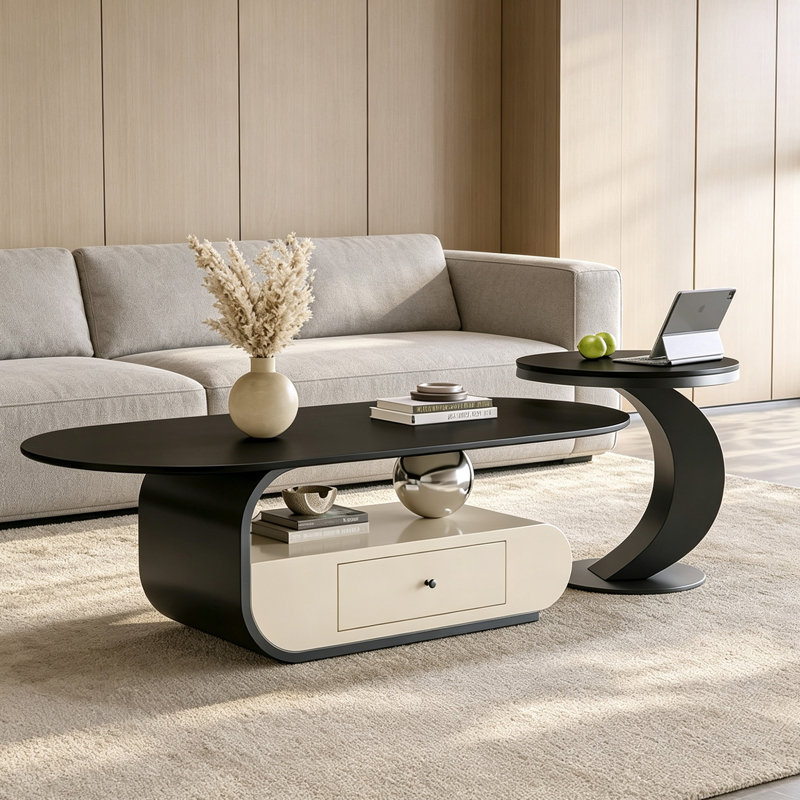 Shipton, H 16,53 po x l 51,18 po x P 27,55 po, Noir, Couleur unie