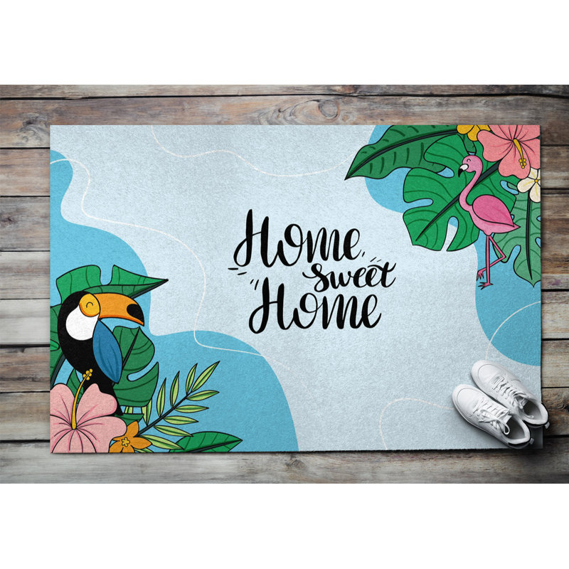 Non-Slip Floral Outdoor Doormat