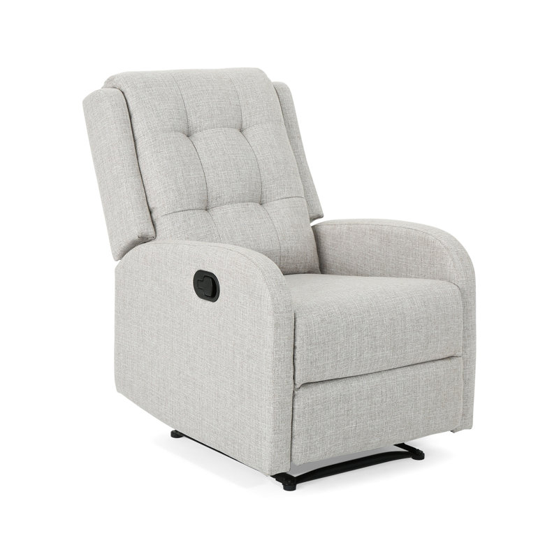 Sydenham Tufted Manual and Handle Recliner, Beige Fabric
