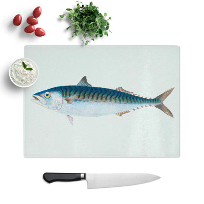 Glass Mackerel Fish by Edward Donovan Chopping Board