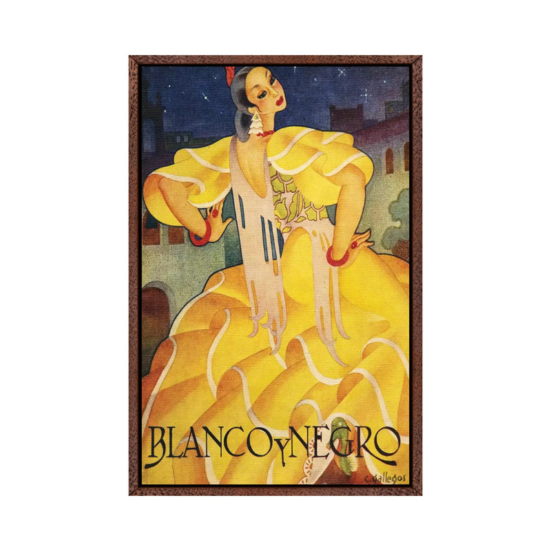 Blanco y Negro Magaine Cover 1 Piece Wall Art on Canvas, 66.04 cm H x 45.72 cm W, Classic Wood Framed