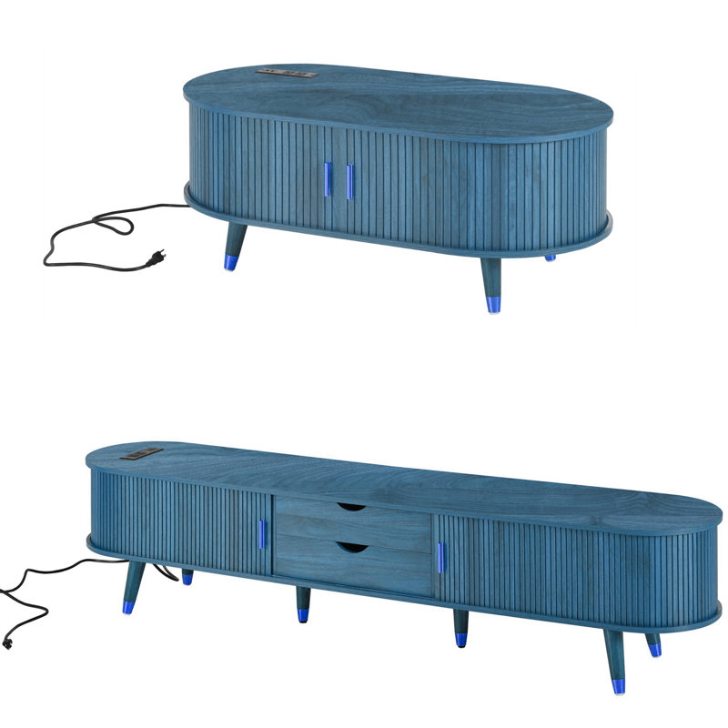 2 - Piece Living Room Table Set, Blue