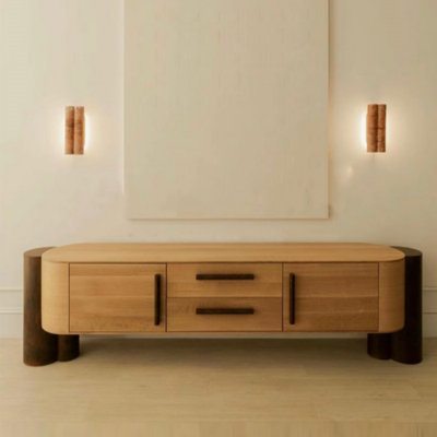 Meuble télé simple en bois massif Burlywood