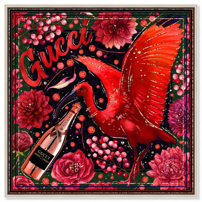 Fashion Passionate Bird Canvas Maximalist Fashion Art by Everly Quinn