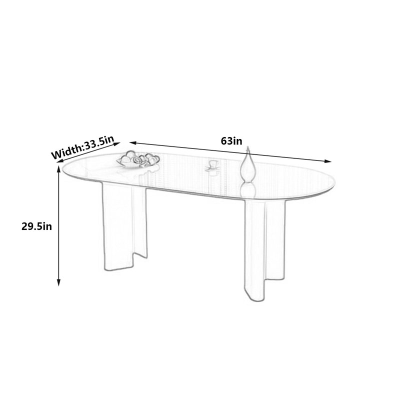 Table de salle à manger blanche, H 29,5 po x L 63 po x l 33,5 po