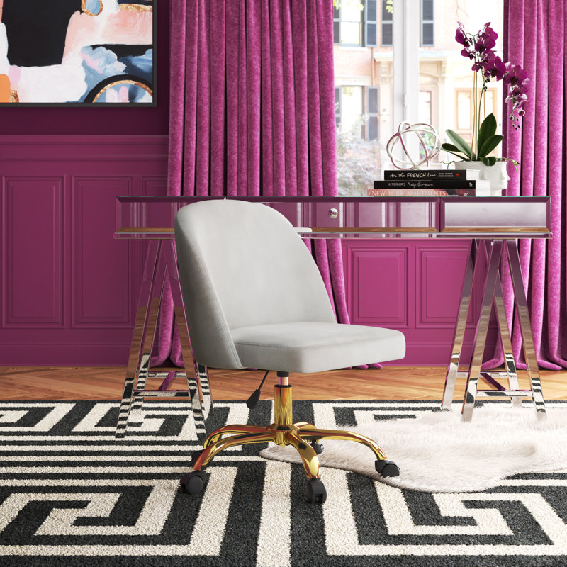 Colette Velvet Task Chair, Gray