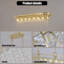Lustre rectangulaire moderne en cristal de 39 po avec finition dorée, élégant luminaire suspendu avec perles en cascade