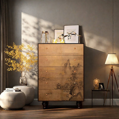 Armoire décorative à cinq tiroirs