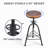 Jomarion Swivel Solid Wood Adjustable Height Stool-313887615
