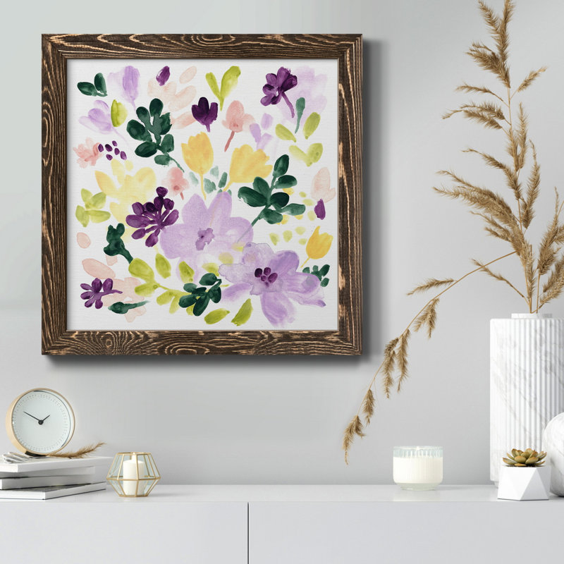 Lavender Meadow I - art mural encadré sur toile, Cadre noyer, H 31,5 po x l 31,5 po x P 1,5 po