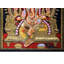Lord Ganpati assis | Couleurs traditionnelles avec or 24 carats | Avec cadre | Or et bois | Fait à la main