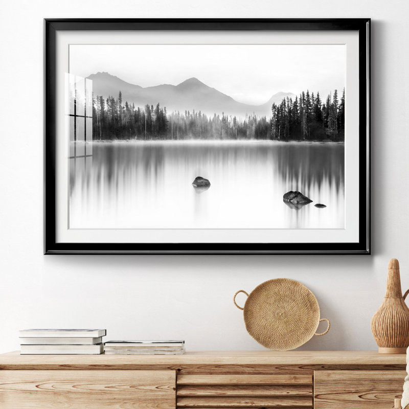 Mountain Reflection - Photographie avec cadre photo, Noir, H 18,5 po x l 24,5 po x P 1,5 po