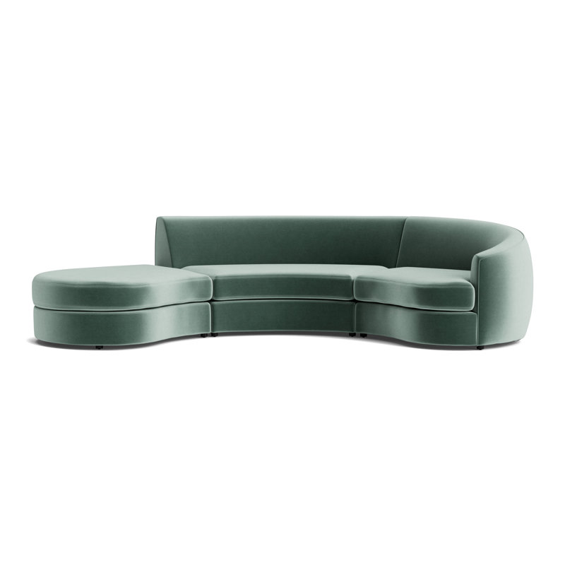 Giselle 3-Piece Right Arm Sectional, Performance Velvet - Jade