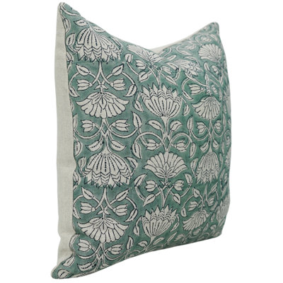 Floral Linen Outdoor Pillow Cover