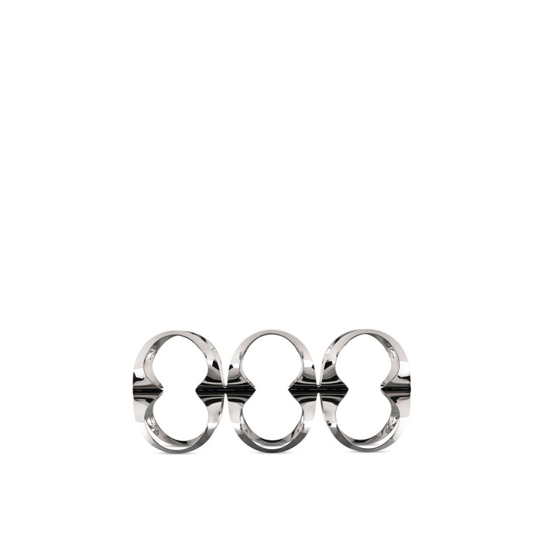 Ribbon Tabletop Wine Bottle Rack, Silver
