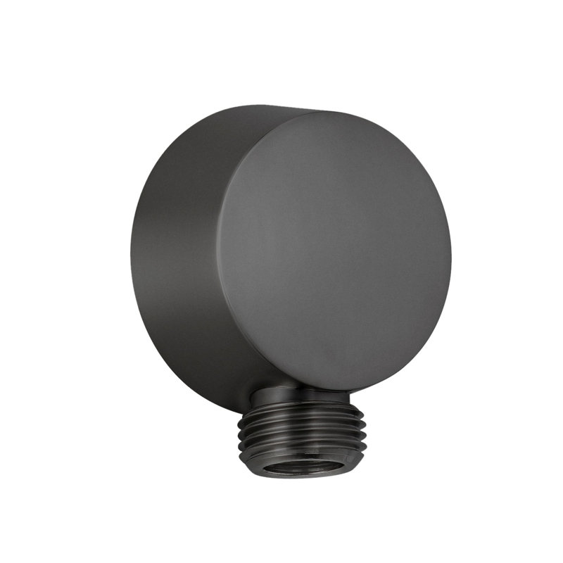 Round Wall Supply Elbow, Flat Black