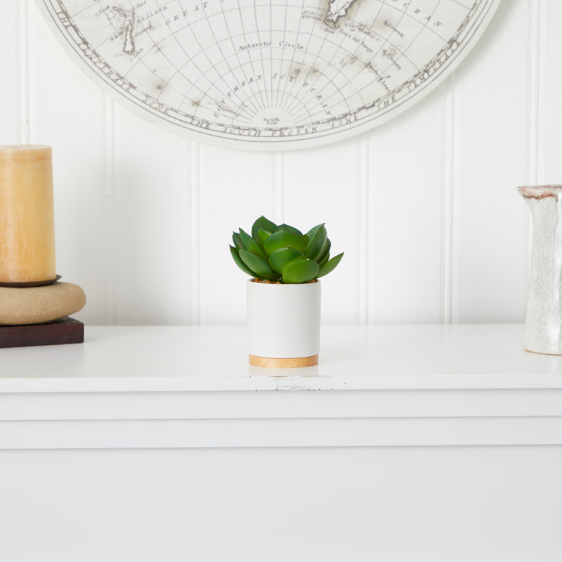 6 po Plante artificielle en pot blanc