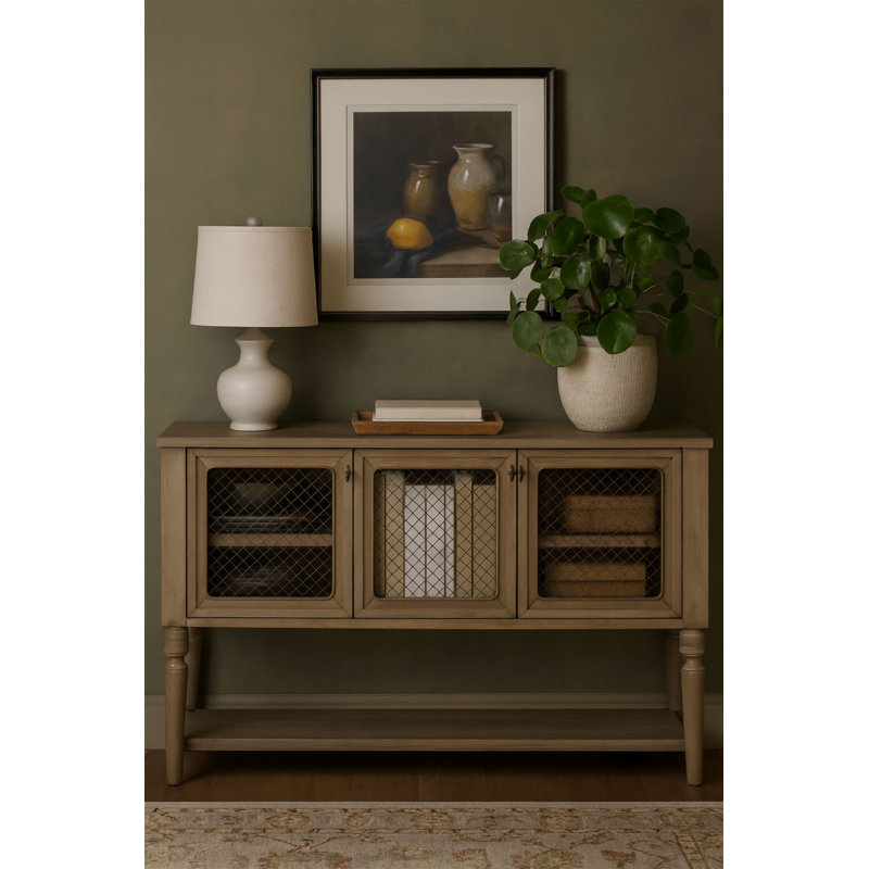 Sever W/ Mesh Door Fronts - Cashew, Light Tan