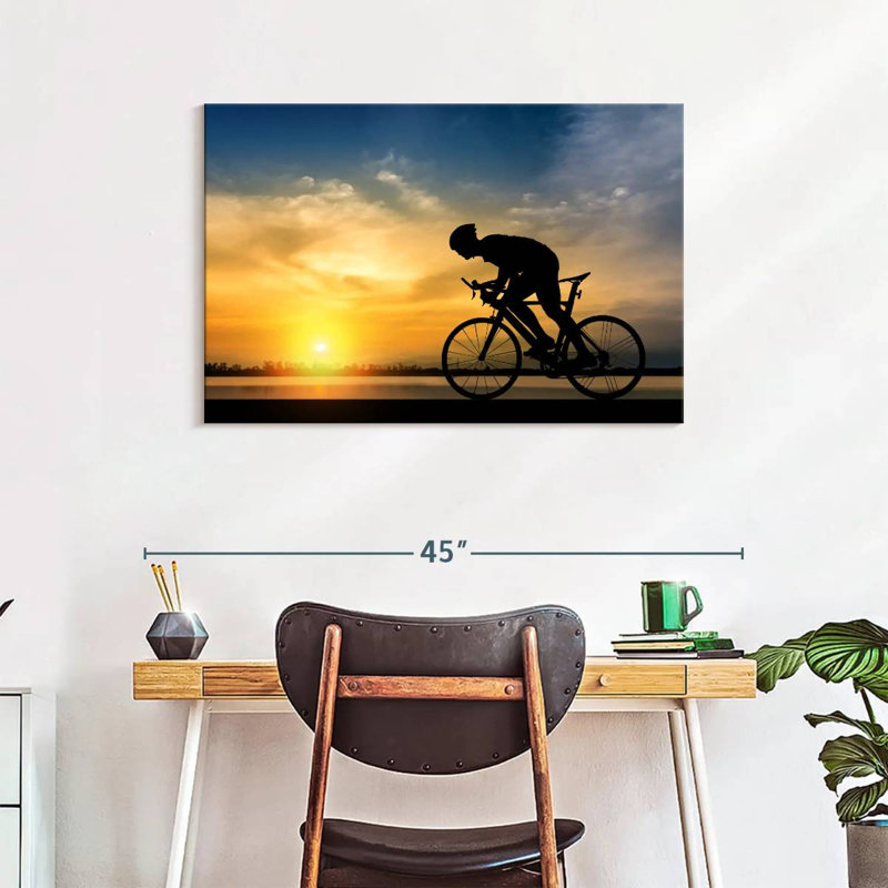 Silhouette de vélo Sireci, H 24 po x l 36 po