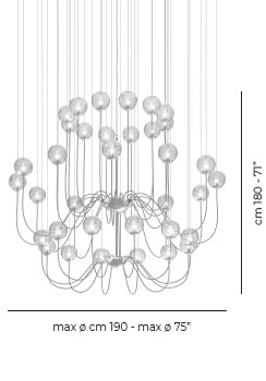 Puppet Suspension 36P Smoky Transparent Glossy Chrome G9 Ul, Crystal Transparent, Glossy Chrome