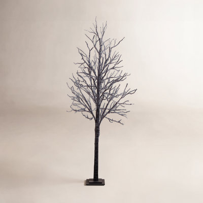 8' Pre-Lit Halloween Black Twig Tree