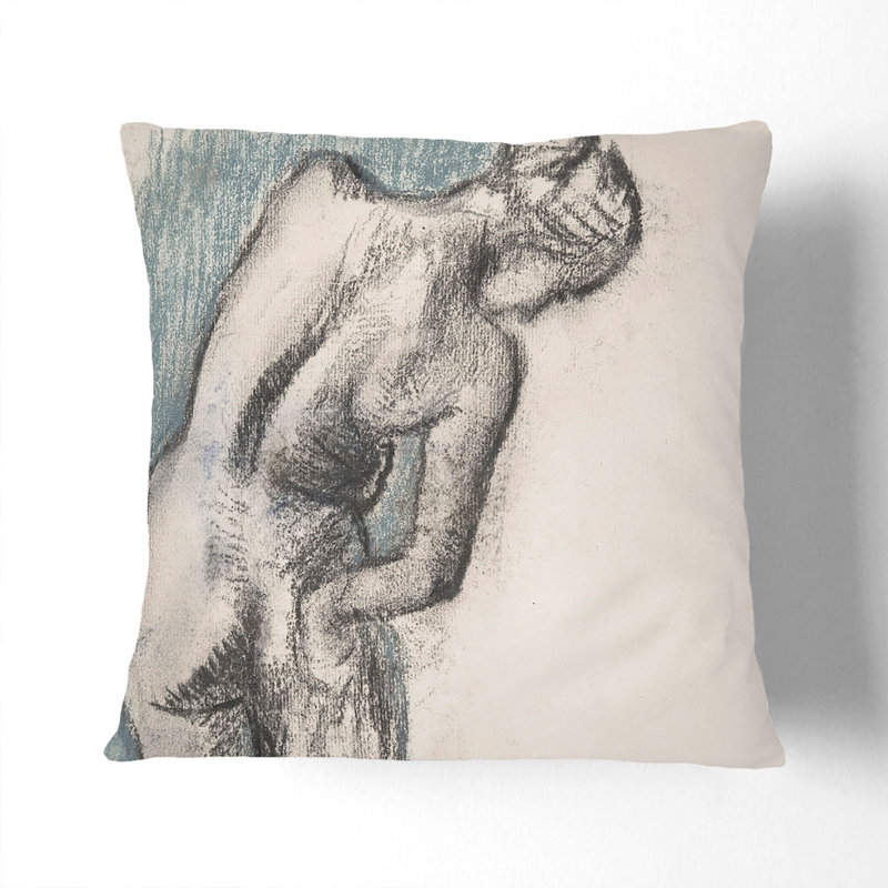 Study Of A Nude Woman Vol.1 Square Throw Cushion, 40cm H x 40cm W x 15cm D, Black